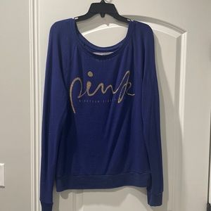 LOVE PINK navy blue crew neck